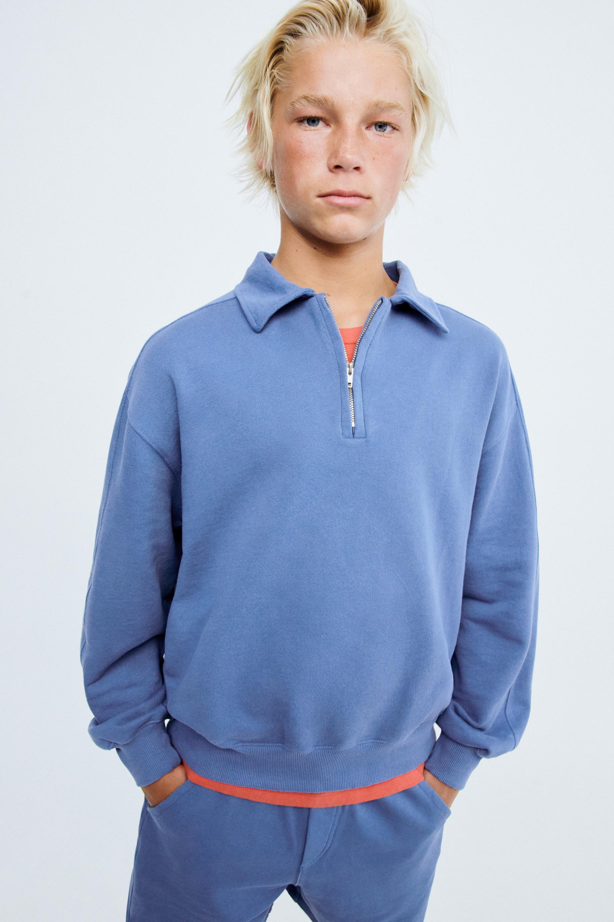 STORIESZ - PLUSH ZIP POLO SWEATSHIRT